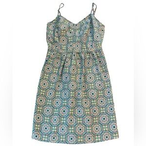 J.Crew Blue Geometric Mini Summer Dress